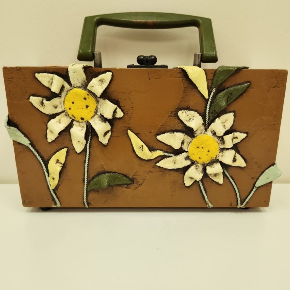 Rare Vintage Wooden Box Handbag